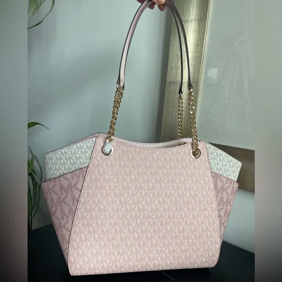 MICHAEL KORS Jet Set Travel Large Signature Chain Shoulder Tote Bag pink - Picture 8 of 8